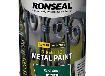 Ronseal Direct to Metal Paint Rural Green Gloss 750ml