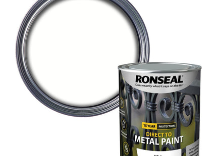 Ronseal Direct to Metal Paint White Matt 750ml