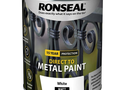 Ronseal Direct to Metal Paint White Matt 750ml