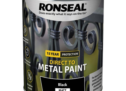 Ronseal Direct to Metal Paint Black Matt 750ml