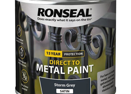 Ronseal Direct to Metal Paint Storm Grey Satin 250ml