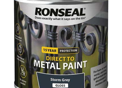 Ronseal Direct to Metal Paint Storm Grey Gloss 250ml