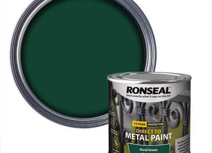 Ronseal Direct to Metal Paint Rural Green Gloss 250ml