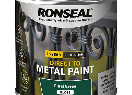 Ronseal Direct to Metal Paint Rural Green Gloss 250ml