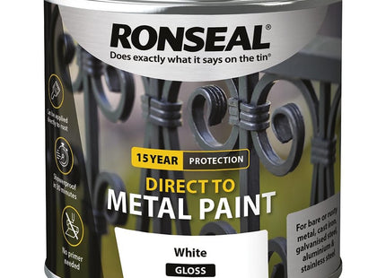 Ronseal Direct to Metal Paint White Gloss 250ml