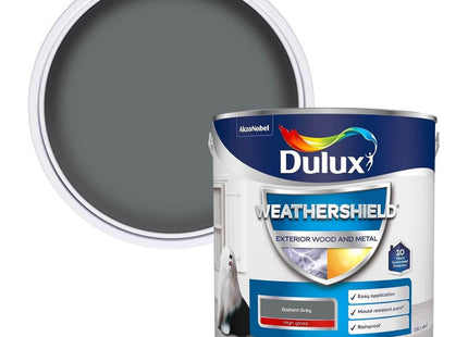 Dulux Weather Shield Exterior High Gloss Paint, Gallant Grey 2.5 Litre