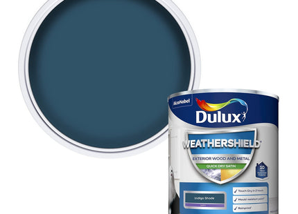 Dulux Weathershield Quick Dry Satin Paint - Indigo Shade - 750ml 5362492