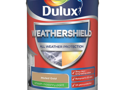 Dulux Weathershield Smooth Masonry Paint - Muted Gold - 5 Litre