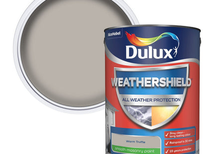 Dulux Weathershield Smooth Masonry Paint - Warm Truffle - 5 Litre