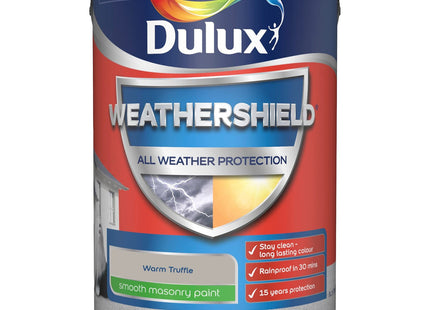 Dulux Weathershield Smooth Masonry Paint - Warm Truffle - 5 Litre