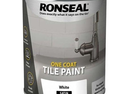 Ronseal One Coat Tile Paint White Gloss 750ml RSLOCTPWG750