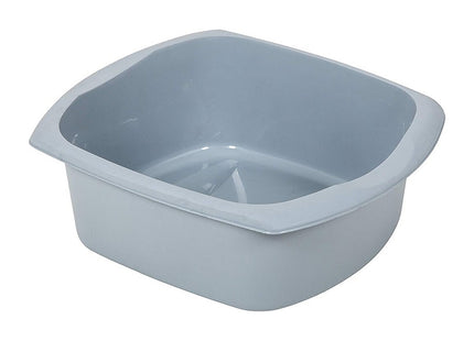 Addis Eco Made from 100% Recycled Plastic Large Rectangular Washing Up Bowl, 9.5 Litre, Light Grey 518459