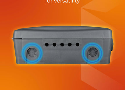 Masterplug -MP Weatherproof Electric Box for Outdoors with Four Socket 10 Metre Extension Lead, 351 x 220 x 126.5 mm, Dark Grey WBXBFG10B