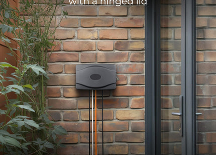 Masterplug -MP Weatherproof Electric Box for Outdoors with Four Socket 10 Metre Extension Lead, 351 x 220 x 126.5 mm, Dark Grey WBXBFG10B