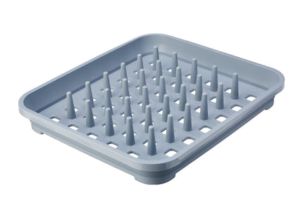 Addis Eco Made from 100% Recycled Plastic Draining Dish Plate Rack with pegs, Light Grey, 33.5 x 38 x 5cm 518356