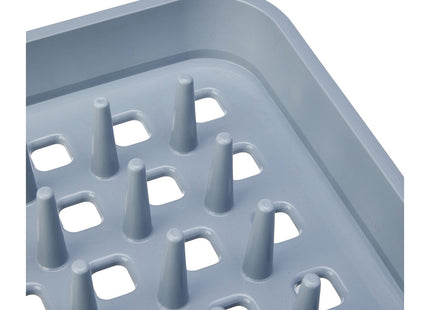 Addis Eco Made from 100% Recycled Plastic Draining Dish Plate Rack with pegs, Light Grey, 33.5 x 38 x 5cm 518356