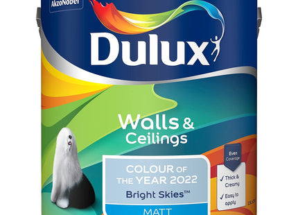 Dulux Walls & Ceilings Matt Emulsion Paint - Bright Skies - 2.5 Litre 5599869