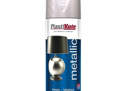 PlastiKote Metallic Spray Paint Brushed Nickel Finish Quick-Dry, Smooth Metallic Coating for Indoor & Outdoor Surfaces 400ml