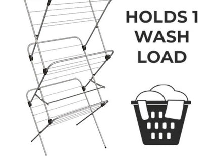 Vileda Sprint 3-Tier Clothes Airer, Indoor Clothes Drying Rack with 15 m Washing Line