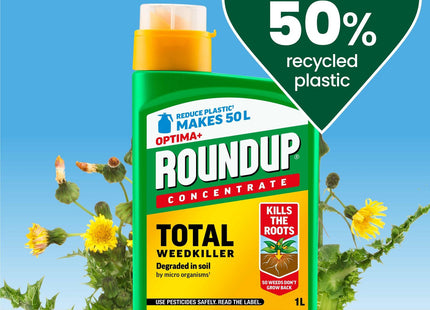 Roundup Optima+ Total Weedkiller, Concentrate, 1 Litre