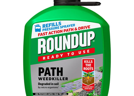Roundup Path Weedkiller, Ready to Use, Refill for Pressure Sprayer, 5 Litre