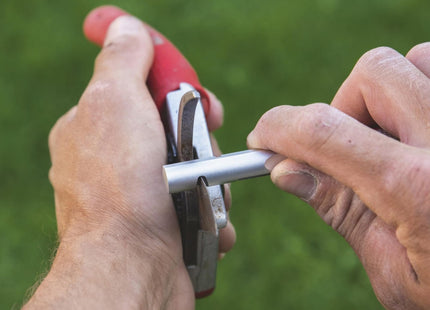 Felco Sharpener Model 905 Pre Set Bevel 23 Degree Fixed Angle Carbide Stone Integrated Spanner 7mm & 8mm Adjustment