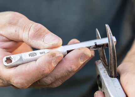 Felco Sharpener Model 905 Pre Set Bevel 23 Degree Fixed Angle Carbide Stone Integrated Spanner 7mm & 8mm Adjustment
