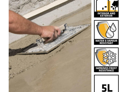 Everbuild Sika SikaBond SBR Waterproof General Purpose Bonding Agent and Admixture for Mortar, Screeds and Renders - 5 Litre, White