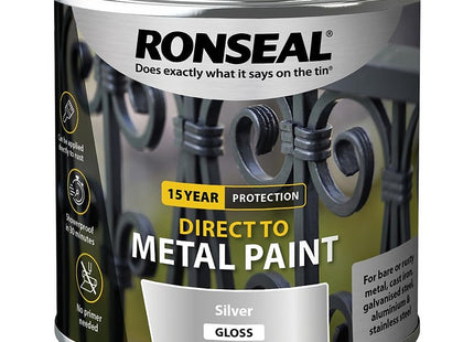 Ronseal Direct to Metal Silver Gloss 250ml