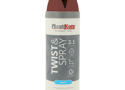 PlastiKote Twist & Spray Matt 400ml Pantile Red