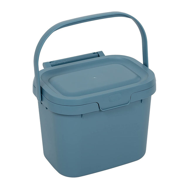 Addis Everyday Kitchen Food Waste Compost Caddy Bin, 4.5 Litre, Air Blue 518695