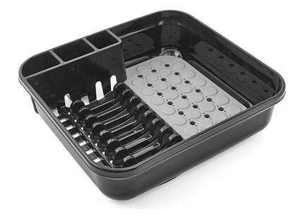 Addis Premium Plastic Dish Draining Station Rack, Plastic, White Grey, 38 x 41 x 11 cm