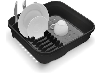 Addis Premium Plastic Dish Draining Station Rack, Plastic, White Grey, 38 x 41 x 11 cm