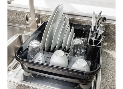 Addis Premium Plastic Dish Draining Station Rack, Plastic, White Grey, 38 x 41 x 11 cm