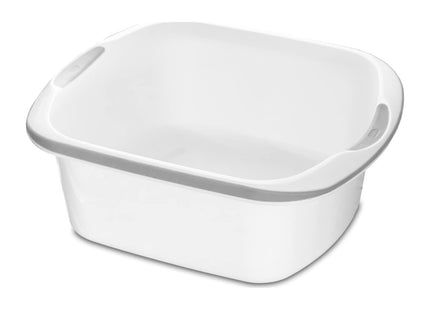 Addis Premium Soft Grip Large Rectangular Washing Up Bowl, 9.5 Litre, White and Grey