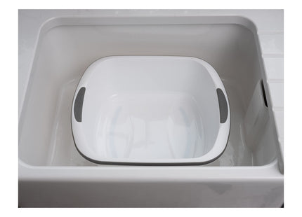 Addis Premium Soft Grip Large Rectangular Washing Up Bowl, 9.5 Litre, White and Grey