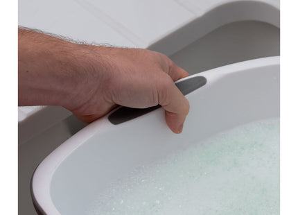 Addis Premium Soft Grip Large Rectangular Washing Up Bowl, 9.5 Litre, White and Grey
