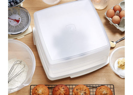 Addis Cake Store with Lid, Fits up to 31.5cm (12 Inch) Round or Square Cakes, Dishwasher Safe