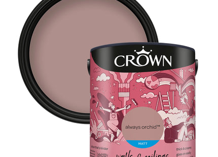 Crown Walls & Ceilings Matt Emulsion Paint Always Orchid 2.5 Litre