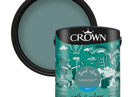 Crown Walls & Ceilings Matt Emulsion Paint Botany Bay 2.5 Litre