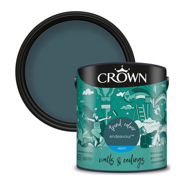 Crown Walls & Ceilings Matt Emulsion Paint Endeavour 2.5 Litre
