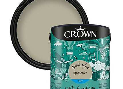 Crown Walls & Ceilings Fern Green Matt Emulsion Paint 2.5 Litre