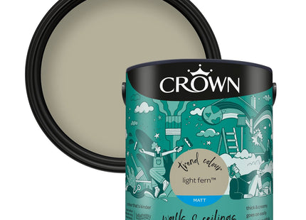 Crown Walls & Ceilings Fern Green Matt Emulsion Paint 2.5 Litre