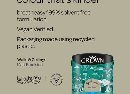 Crown Walls & Ceilings Fern Green Matt Emulsion Paint 2.5 Litre