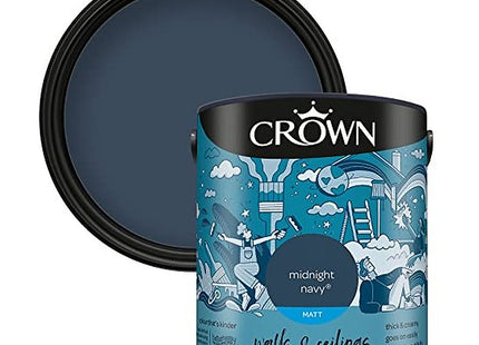 Crown Walls & Ceilings Matt Emulsion Paint 2.5 Litre - Midnight Navy