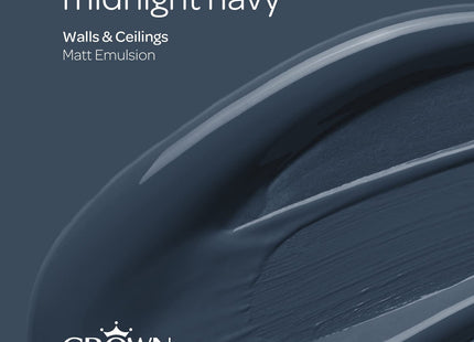 Crown Walls & Ceilings Matt Emulsion Paint 2.5 Litre - Midnight Navy