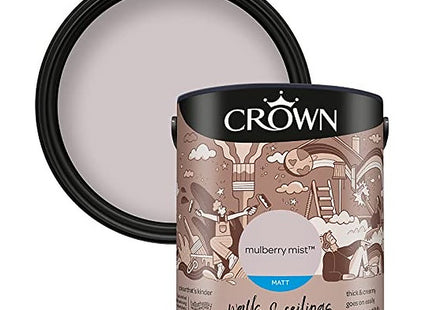 Crown Walls & Ceilings Mauve Matt Emulsion Paint 2.5 Litre