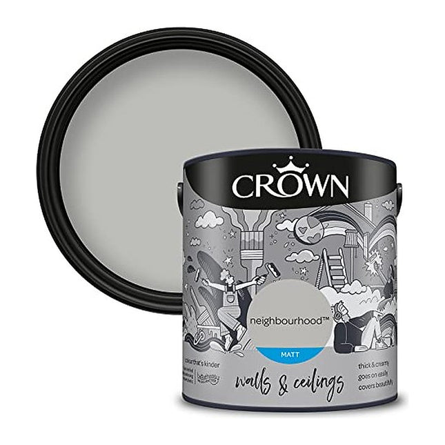 Crown Walls & Ceilings Matt Emulsion Paint 2.5 Litre - Neighbourhood