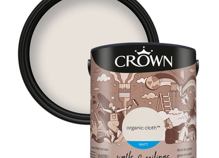 Crown Walls & Ceilings Matt Emulsion Paint Organic Cloth 2.5 Litre