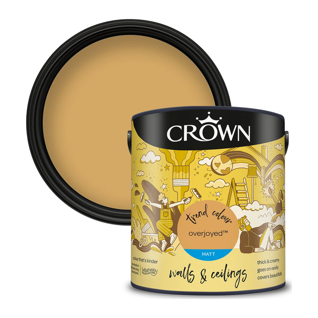 Crown Walls & Ceilings Matt Emulsion Paint Overjoyed 2.5 Litre
